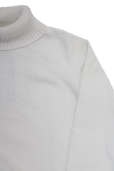 Mayoral Girls Long Sleeve Turtleneck Rib Knit Top White Size 7