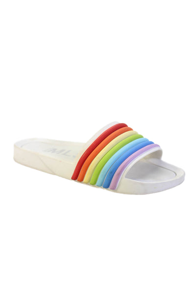 Melissa MLSA Womens Striped Slide On Sandals Multicolor Size 7