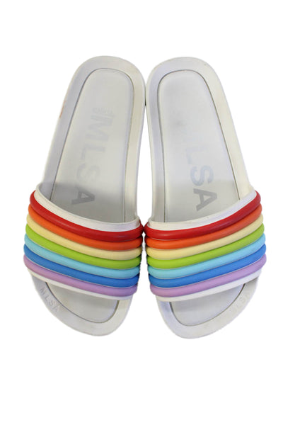 Melissa MLSA Womens Striped Slide On Sandals Multicolor Size 7