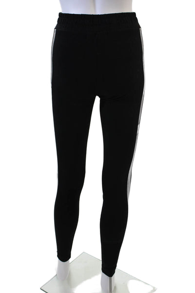 Wildfox Womens Cotton Silver Stripe O-Ring Detail Leggings Black Size XS