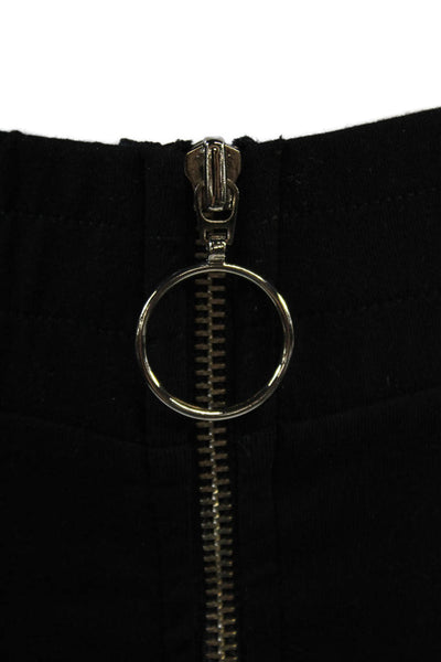 Wildfox Womens Cotton Silver Stripe O-Ring Detail Leggings Black Size XS