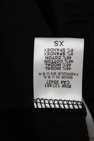 Wildfox Womens Cotton Silver Stripe O-Ring Detail Leggings Black Size XS