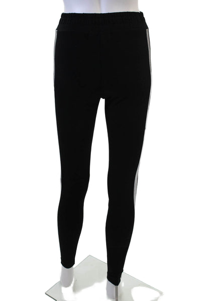 Wildfox Womens Cotton Silver Stripe O-Ring Detail Leggings Black Size L
