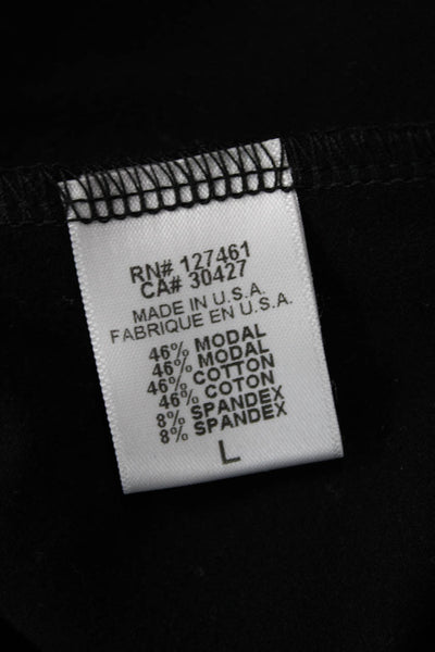 Wildfox Womens Cotton Silver Stripe O-Ring Detail Leggings Black Size L