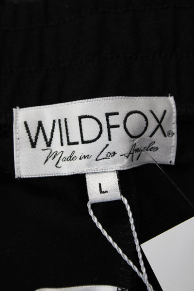 Wildfox Womens Cotton Silver Stripe O-Ring Detail Leggings Black Size L