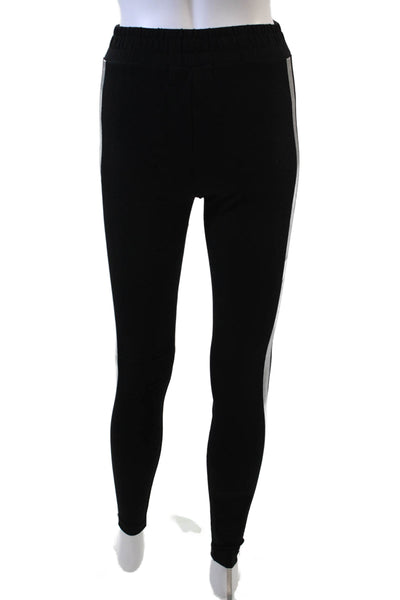 Wildfox Womens Cotton Silver Stripe O-Ring Detail Leggings Black Size S