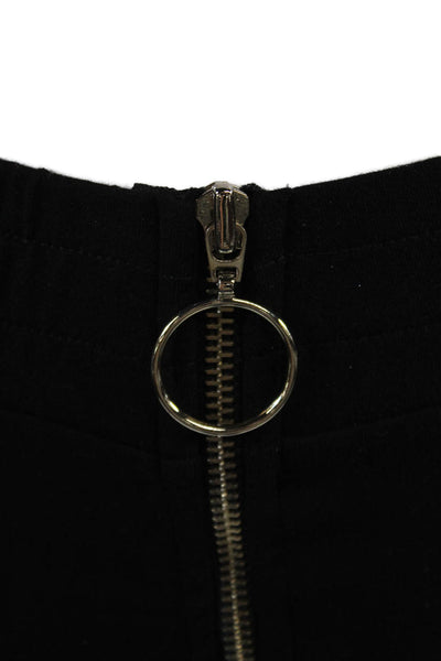 Wildfox Womens Cotton Silver Stripe O-Ring Detail Leggings Black Size S