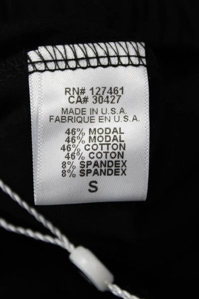 Wildfox Womens Cotton Silver Stripe O-Ring Detail Leggings Black Size S