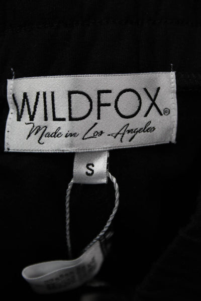 Wildfox Womens Cotton Silver Stripe O-Ring Detail Leggings Black Size S