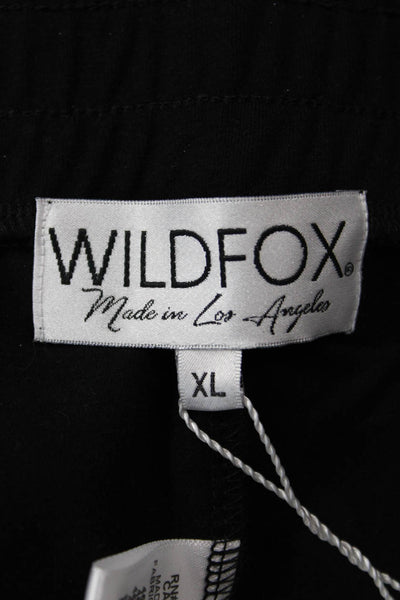 Wildfox Womens Cotton Silver Stripe O-Ring Detail Leggings Black Size XL