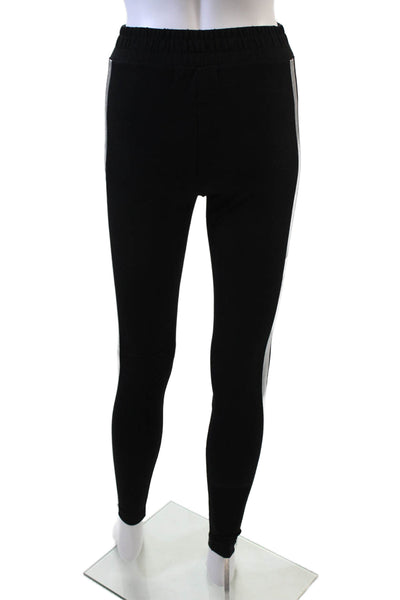 Wildfox Womens Cotton Silver Stripe O-Ring Detail Leggings Black Size M