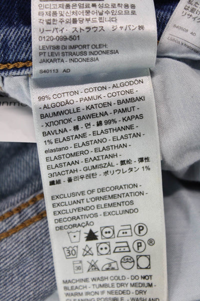 Levis Womens Ankle Straight Jeans Blue Mid Rise Button Size 25
