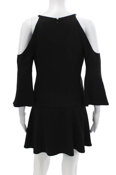 Ramy Brook, Women Fit & Flare Mini Black Dress 3/4 Sleeve Zip Size 00