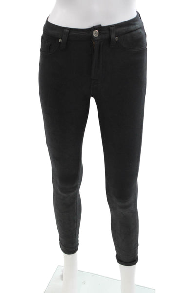 7 For All Mankind Women Ankle Skinny Jeggings Black Size 24
