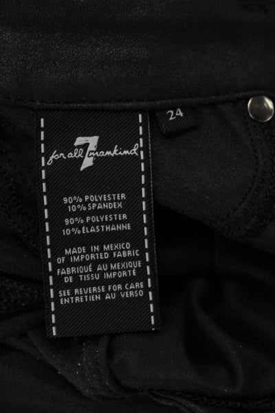 7 For All Mankind Women Ankle Skinny Jeggings Black Size 24