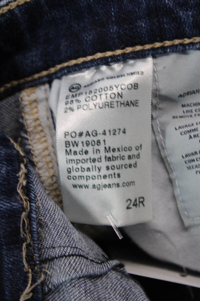 AG Adriano Goldschmied Women Ankle Skinny Cropped Jeans Dark Blue Size 24