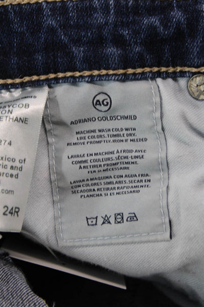 AG Adriano Goldschmied Women Ankle Skinny Cropped Jeans Dark Blue Size 24