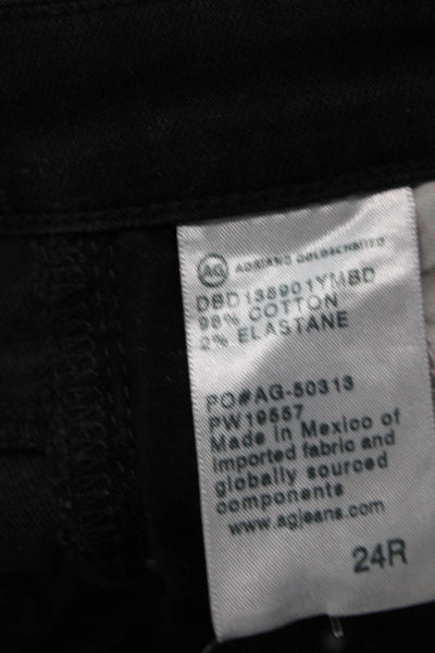 AG-ED Denim Womens Ankle Skinny Jeans Black Mid Rise Size 24