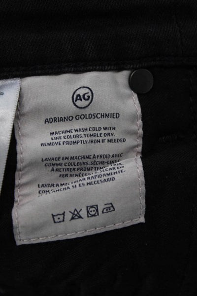 AG-ED Denim Womens Ankle Skinny Jeans Black Mid Rise Size 24