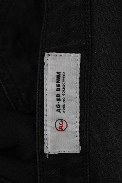 AG-ED Denim Womens Ankle Skinny Jeans Black Mid Rise Size 24