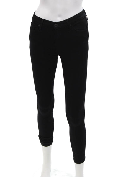 Adriano Goldschmied, Women Ankle Skinny Black Jeans Petites Size 24