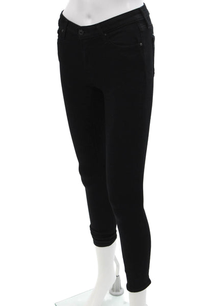 Adriano Goldschmied, Women Ankle Skinny Black Jeans Petites Size 24