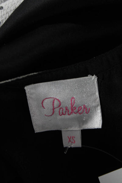 Parker Womens Silk Camisole Sleeveless Black Round Neck Size XS
