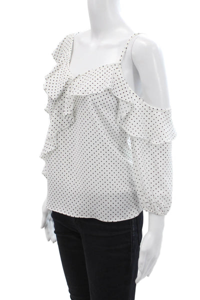 Bailey 44 Women Off-Shoulder 3/4 Sleeve Polka Dot Blouse White Size XS