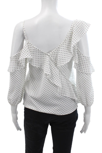 Bailey 44 Women Off-Shoulder 3/4 Sleeve Polka Dot Blouse White Size XS