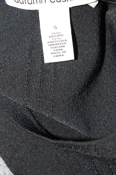 Autumn Cashmere Women Black Off-Shoulder Crew Neck Long Sleeve Top Size S