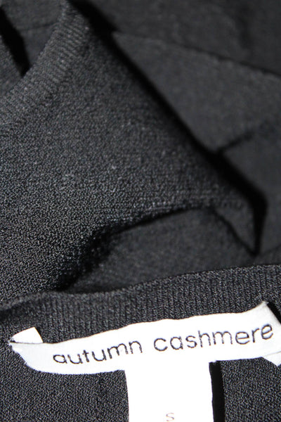 Autumn Cashmere Women Black Off-Shoulder Crew Neck Long Sleeve Top Size S