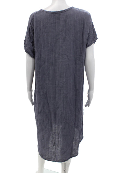 Designer Womens Dark Gray Shift T-Shirt Dress Short Sleeve Size S