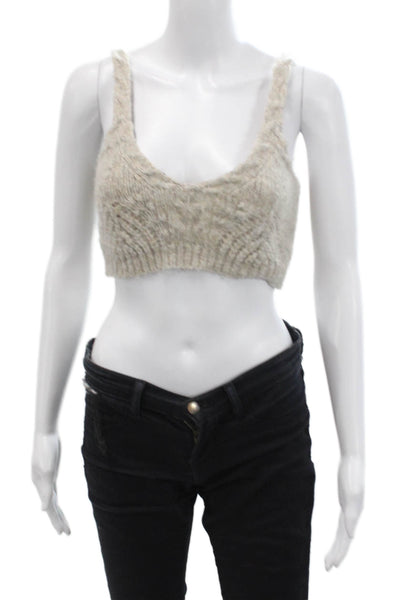 Jonathan Simkhai Womens Knit Tank Top Gray Size S