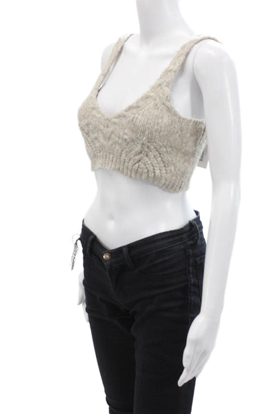Jonathan Simkhai Womens Knit Tank Top Gray Size S