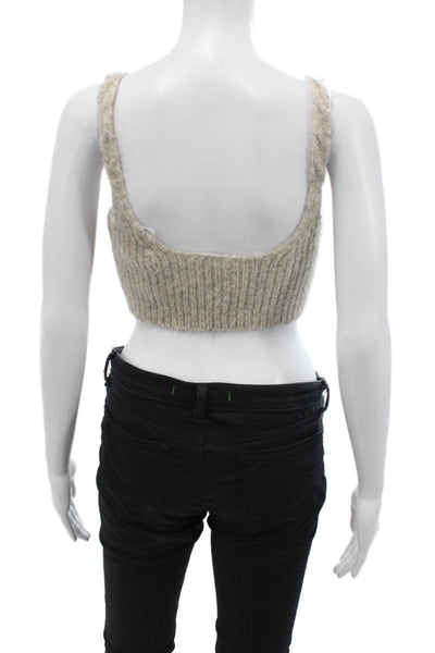 Jonathan Simkhai Womens Knit Tank Top Gray Size S