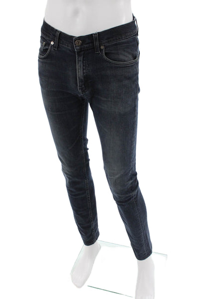 ACNE Studios Mens Skinny Ankle Jeans Dark Blue Button Size 31