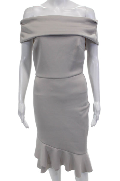 Romeo + Juliet Couture Womens Off The Shoulder Tiered Dress Grey Size 6