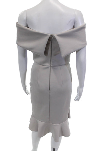 Romeo + Juliet Couture Womens Off The Shoulder Tiered Dress Grey Size 6