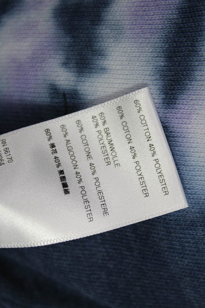 We The Free Womens Cotton Turtleneck Long Sleeve Tie Dye Shirt Blue Size XS
