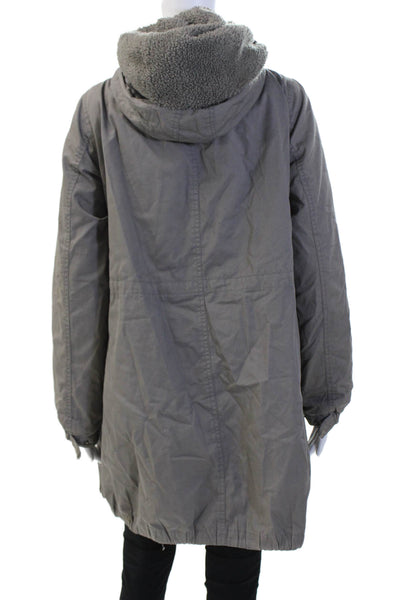 Comptoir Des Cotonniers Womens Hooded Jacket Gray Size 36