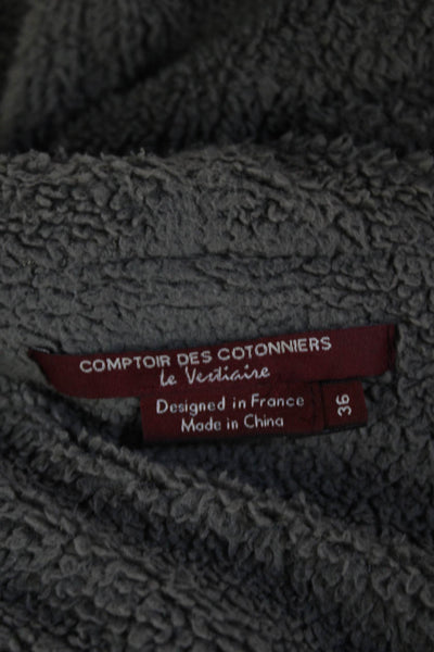 Comptoir Des Cotonniers Womens Hooded Jacket Gray Size 36