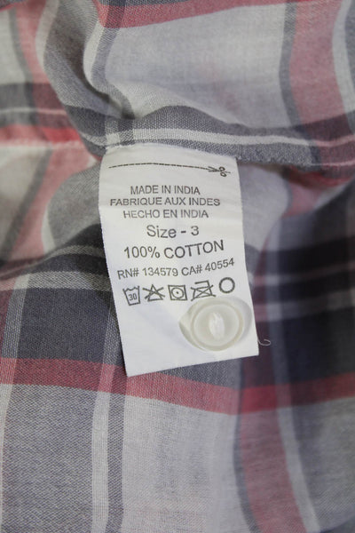 Sundry Women's Long Sleeves Button Down Plaid Shirt Size 3