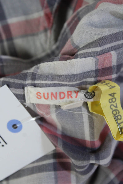 Sundry Women's Long Sleeves Button Down Plaid Shirt Size 3