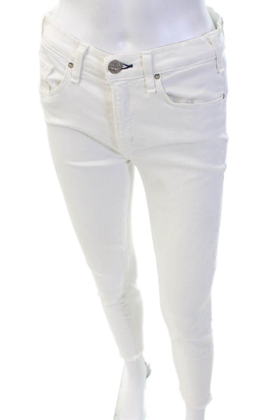 McGuire Women White Mid-Rise Ankle Skinny Jeans Size 28