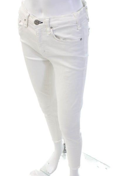 McGuire Women White Mid-Rise Ankle Skinny Jeans Size 28