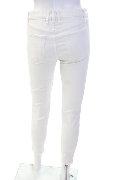 McGuire Women White Mid-Rise Ankle Skinny Jeans Size 28