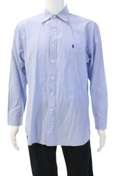 Ralph Lauren Men's Collared Long Sleeves Button Down Shirt Blue Size 16.5