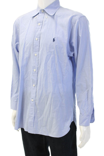 Ralph Lauren Men's Collared Long Sleeves Button Down Shirt Blue Size 16.5