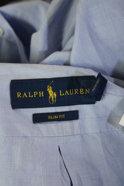 Ralph Lauren Men's Collared Long Sleeves Button Down Shirt Blue Size 16.5