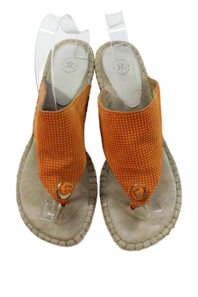 Johnston & Murphy Womens Suede Ainsley Espadrille Wedges Yellow Size 8 Medium